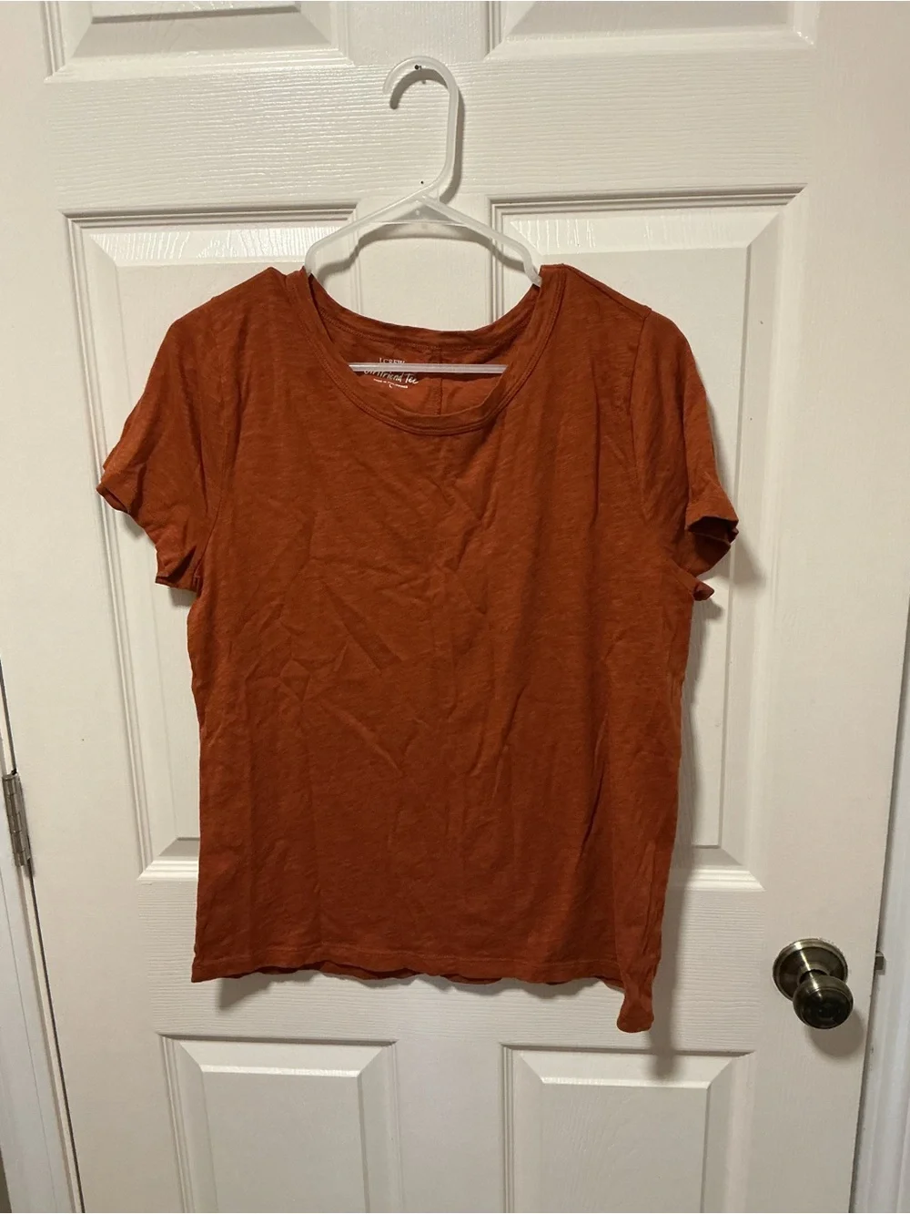 J.Crew Girlfriend Tee Large Burnt Orange 100% Cotton Crewneck T-Shirt